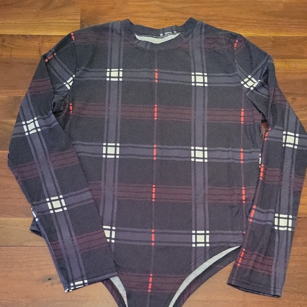 NWOT Plaid Body Suit